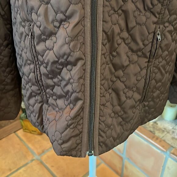 Vintage Walt Disney World Brown Quilted Mickey Mouse Jacket, M! - Picture 4 of 11
